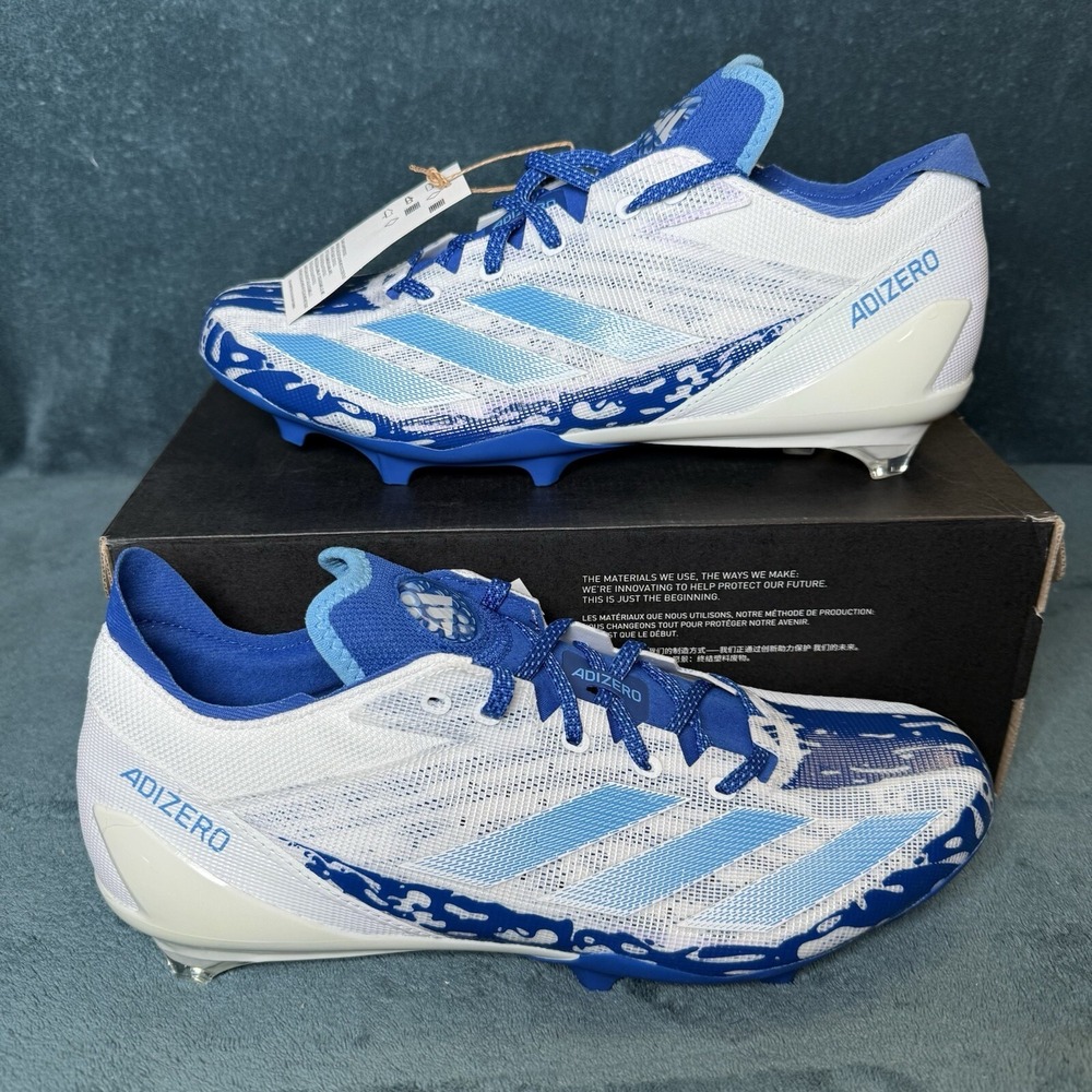 Adidas Adizero Electric Size 14 Mens White Blue Football Cleats‎ IE4418 New